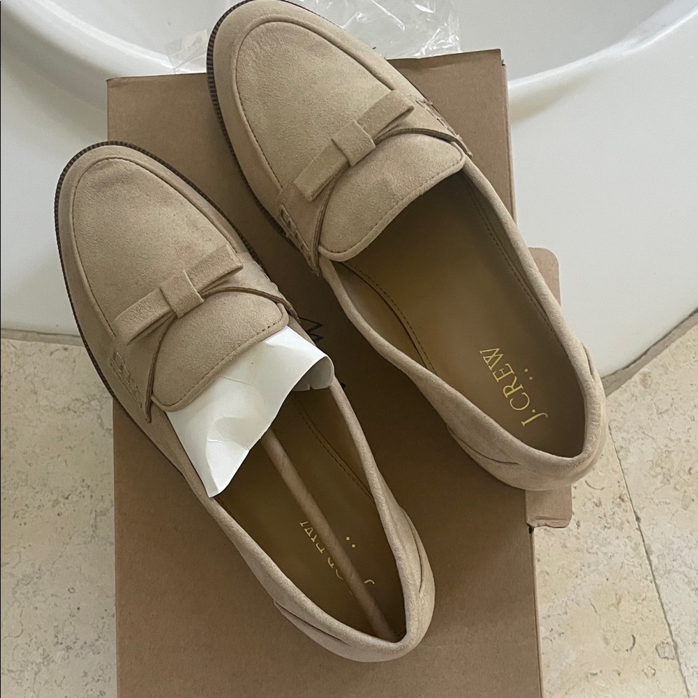 J. Crew womens beige Suede Loafers